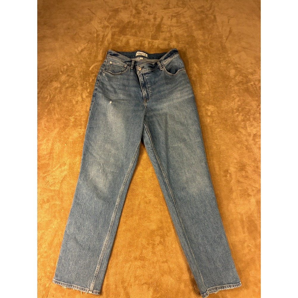 Abercrombie Womens Jeans 31/12 Blue Curve Love The 90s Straight Ultra High Rise
